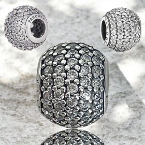 Pandora Sterling Silver Pavé Lights Charm With Clear Zirconia Retired